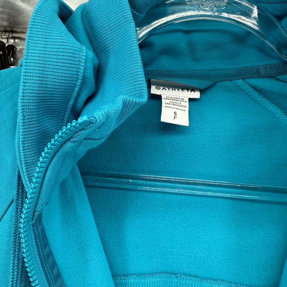 Athleta Vibrant Blue Zip-Up Hoodie - Picture 4 of 5